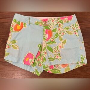 EUC Lilly Pulitzer Callahan Shorts in Pink Lemonade Pool Blue, Size 8